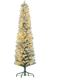HOMCOM Künstlicher Weihnachtsbaum, 180 cm Christbaum mit 150 LED-Licht...