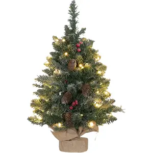 HOMCOM Künstlicher Weihnachtsbaum, 0,6 m Christbaum mit Tannenzapfen 8...