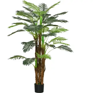 HOMCOM Künstliche Pflanzen, Kunst Palme, 160 cm Kunstpflanze mit 36 Zw... günstig