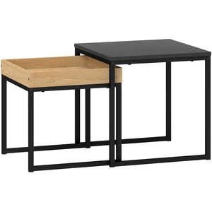 HOMCOM 2er-Set Couchtisch, Eckiger Beistelltisch, Kaffeetisch mit Stah... günstig