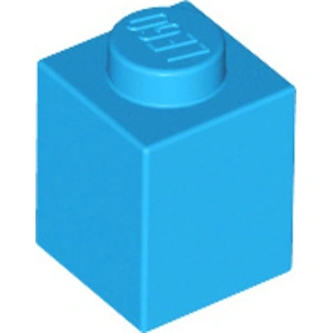 25 Stück LEGO, Teil Nr. 3005 in Dunkles Azurblau (Dark Azure)