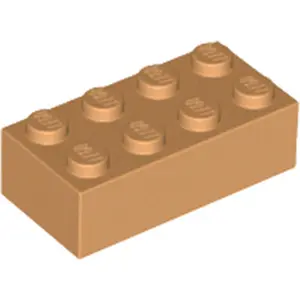 1 Stück LEGO, Teil Nr. 3001 in Mittel Nougat (Medium Nougat)