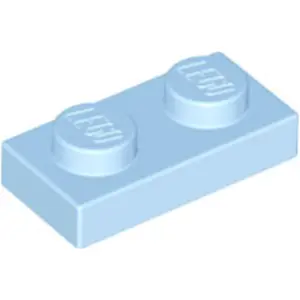 1 Stück LEGO, Teil Nr. 3023 in Helles Hellblau (Bright Light Blue)