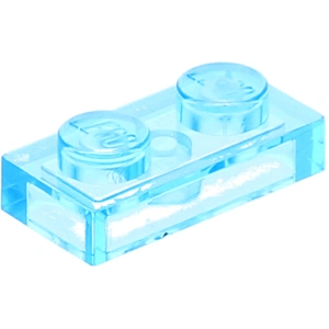 100 Stück LEGO, Teile Nr. 3023 in Trans Hellblau (Trans Light Blue)