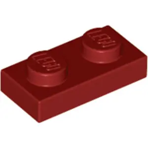1 Stück LEGO, Teil Nr. 3023 in Dunkelrot (Dark Red)