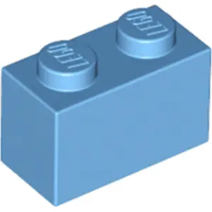 1 Stück LEGO, Teil Nr. 3004 in Mittelblau (Medium Blue)
