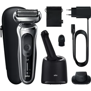 Braun Series 7 71-S7200cc, Folienschaber, Schwarz, Silber, Tasten, Akk...
