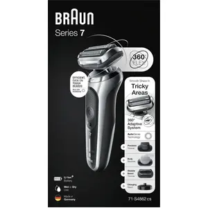 Braun Series 7 71-S4862cs, Folienschaber, Silber, Tasten, LED, Ladend,...