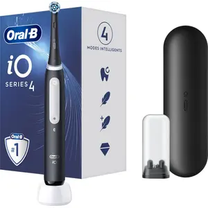 Oral-B iO 4n, Erwachsener, Rotierende-vibrierende Zahnbürste, Tägliche Pflege, Sensibel, Super sensitive, Whitening, Schwarz, 2 min, Akku günstig