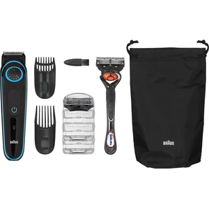 Braun BeardTrimmer 5 BT5341, Waschbar, Akku, Schwarz, Blau