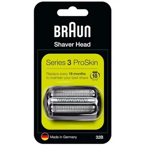 Braun Ersatzscherkopf Braun Series 3 ProSkin Scherkopf 32B Schwarz, 32...