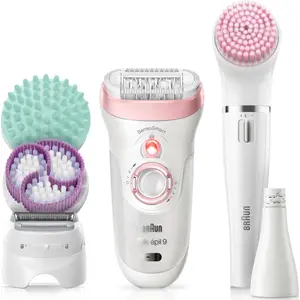 Braun Silk-épil 9 81683683, Weiß, Pink, 40 Pinzette, Exfoliation, LED, 1 SensoFoil, Akku