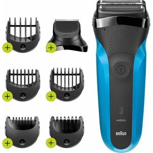 Braun Series 3 310BT, Folienschaber, Schwarz, Blau, Ladend, Akku, Nick...