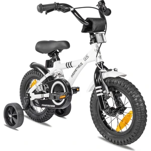 PROMETHEUS Kinder Fahrrad ab 3 Jahre | 12 Zoll Kinderrad mit Stützräder | Weiss & Schwarz günstig