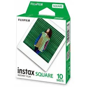 Fujifilm instax Sofortbildfilm SQUARE, 10 Aufnahmen, weißer Rand: Kompatibel mit allen SQUARE Kameras & Druckern günstig