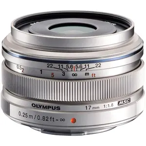Olympus 17mm f/1.8 (Micro Four Thirds, Micro Four Thirds), Objektiv, Silber