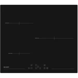 Sharp KH-6I31NT0K, Schwarz, Integriert, 59 cm, Zonen-Induktionskochfel...