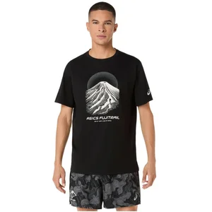 Asics Fujitrail Kurzarm-T-Shirt Schwarz Weiß, Größe S günstig