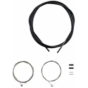Bremskabelsätze mit Edelstahl-Kabelendstücken und Mantelendstücken Shimano Schwarz TU günstig