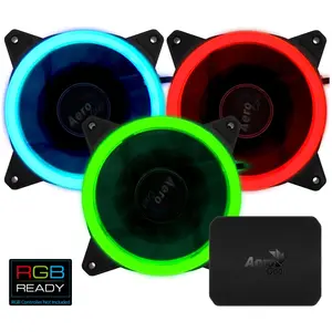 AeroCool Lüfter Rev RGB Pro (120 mm, 3x), PC Lüfter, Schwarz