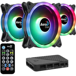 Aerocool Duopro Argb +hub+remote Control 120 Mm Ventilator 3 Einheiten