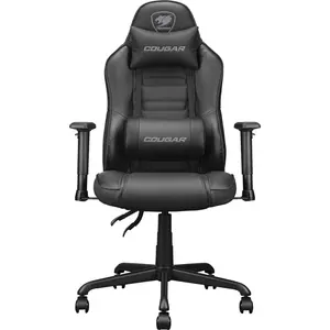 COUGAR Gaming Fusion S Black, PC-Gamingstuhl, 120 kg, Gepolsterter Sitz, Gepolsterte Rückenlehne, Universal, Schwarz