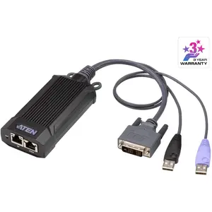 Aten DVI USB KVM DigiProcessor, KVM Switch, Schwarz, Violett, Grau