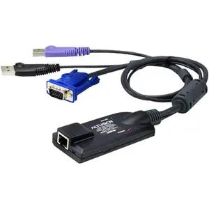 Aten 1 x RJ-45 Buchse, 2 x USB Type A Stecker, 1 x HDB-15 Stecker, LED /orange, Kunststoff, KVM-Switch Kabel günstig