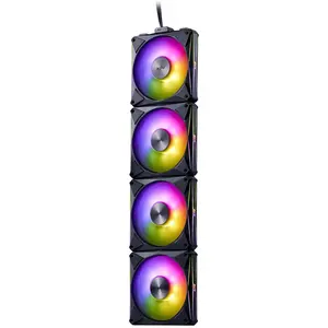 Adata Lüfter XPG HURRICANE MAG 120 (120mm ARGB PWM Fan 4er Pack)BK retail (120 mm, 4x), PC Lüfter, Schwarz, Mehrfarbig