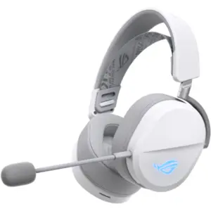 ASUS ROG Pelta Gaming Headset mit Bluetooth, 2,4 GHz, 50-mm-ROG-Titanmembran-Treibern, 10-mm-Superbreitband-Boom-Mikrofon, weiß