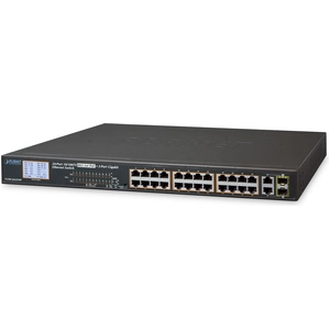 PLANET 24-Port 10/100TX 802.3at combo PoE Switch 2-Port Gigabit TP/SFP...
