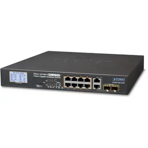 Planet 8-Port 10/100TX 802.3at PoE (8 Ports), Netzwerk Switch, Blau