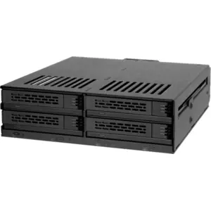 Icy Dock MB324SP-B, 0 TB, SATA, Serial ATA II, Serial ATA III, Serial Attached SCSI (SAS), 440 g, Desktop, Schwarz