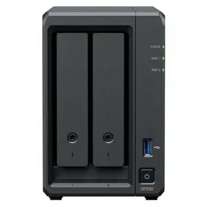 Synology DP320, NAS, Desktop, R1600, 8 GB, 16 TB, Schwarz