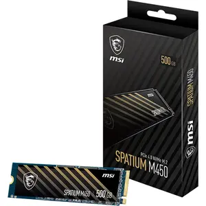 MSI Spatium M450 PCIe 4.0 NVMe M.2 500GB V1, 500 GB, M.2, 3000 MB/s