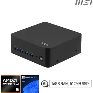 MSI Cubi Z AI 8M R5 8645HS FS 16GB 512GB W11P, 4,3 GHz, AMD Ryzen  5, 16 GB, 512 GB, Windows 11 Pro, 64-Bit
