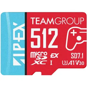 Team Electronic 512GB Apex SD7.1 MicroSDXC Express Card, Nintendo Switch 2 Ready, 800MB/s (512 GB, microSD Express, microSDXC, UHS-I), Speicherkarte, Blau, Rot