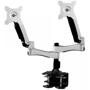 EXC Aavara Tischhalter AC742 für 2 Flachbildschirme 38 - 61 cm (15 - 61,00cm (24)), schwarz / silber... (Tisch, 24.02", 10 kg), Monitor Halterung, Silber, Schwarz günstig