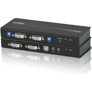 Aten CE604 KVM Extender, 2xDVI, Audio, KVM Switch, Schwarz günstig
