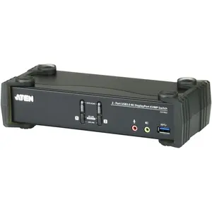 Aten CS1922 2-Port USB 3.1 Gen 1 4K DisplayPort 1.2 KVM, KVM Switch, Schwarz