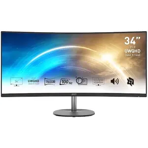 MSI PRO MP341CQDE Office Monitor - QHD Curved Panel, 100 Hz, Lautsprec...