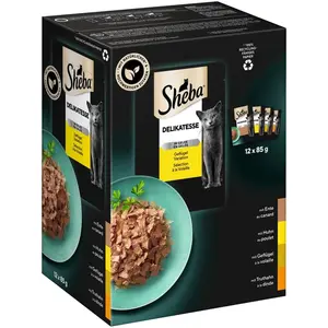Sheba Katzenfutter Delikatesse in Gelee mit Geflügelvariation - Feine ...