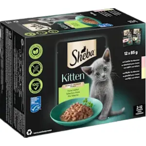 Sheba Junior Nassfutter für Kätzchen in Sauce Multipack mit Geflügel- ...