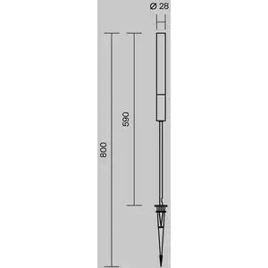 Maytoni LED-Wegeleuchte Flare, 59cm, Erdspieß, graphit, IP65