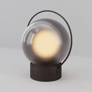 LED-Akku-Tischleuchte Elyra, braun, Höhe 20 cm, IP54, Dimmer