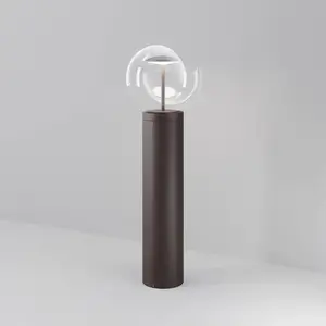 LED-Wegeleuchte Velora, braun, Höhe 60 cm, Metall/Glas, IP65