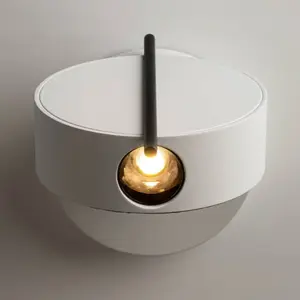 Maytoni LED-Wandleuchte Nuance, weiß / schwarz, Ø 10 cm günstig