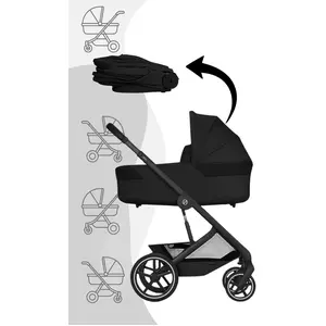 Cybex Balios S Lux Kinderwagen inkl. faltbarer Babywanne , Farbe:Moon Black günstig