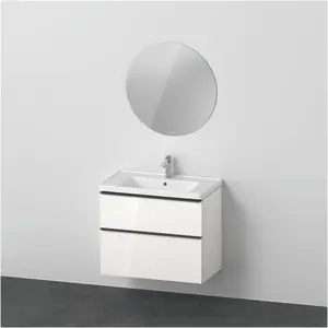Duravit, Badmöbelset, D-Neo Möbel-Set, Möbelwaschtisch mit Waschtischunterschrank wandhängend und LED Spiegel (rund), 8 günstig