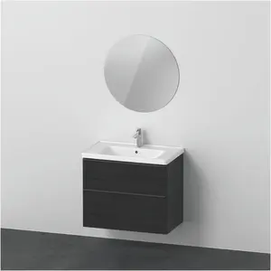 Duravit, Badmöbelset, D-Neo Möbel-Set, Möbelwaschtisch mit Waschtischunterschrank wandhängend und LED Spiegel (rund), 8 günstig